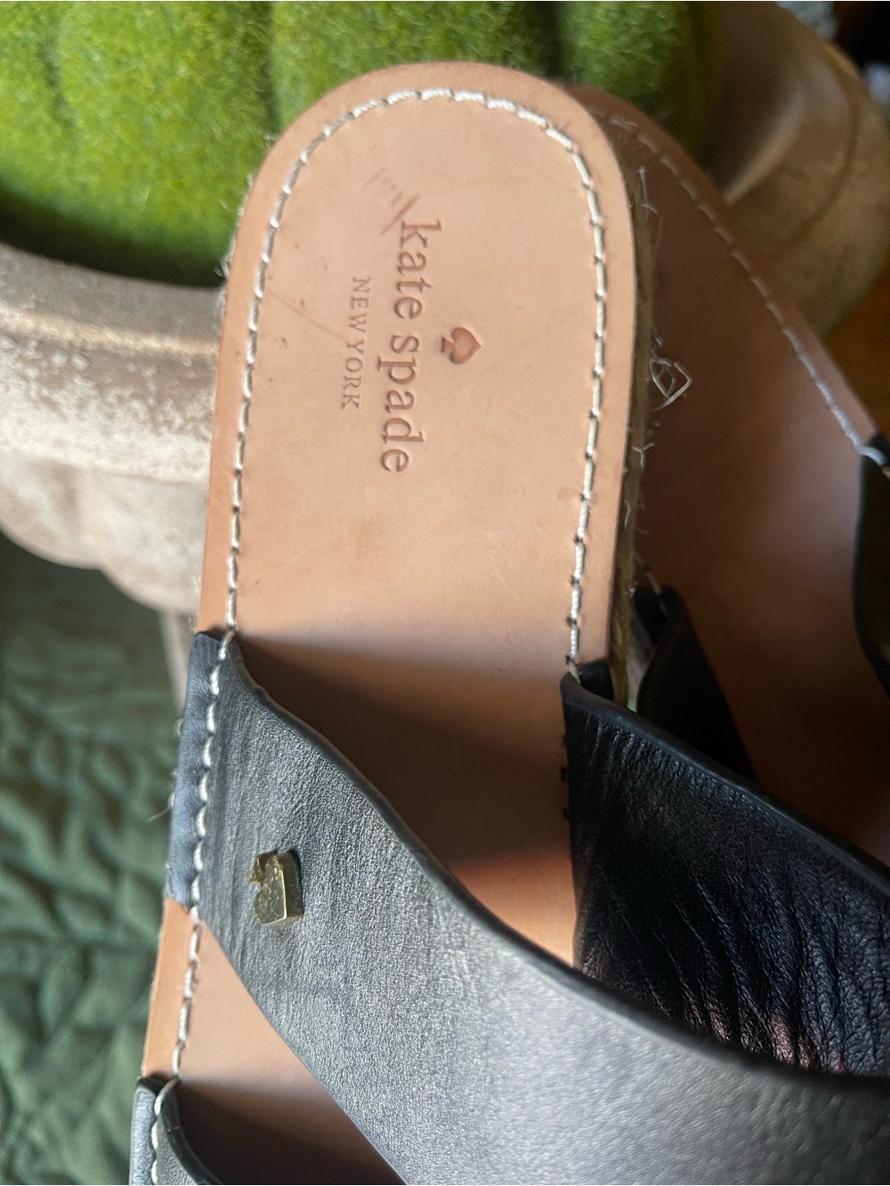 NWOT Kate Spade Size 8 Idreena Black Double-Strap Slide Sandals - Picture 8 of 15